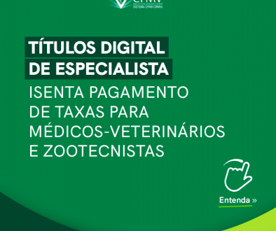 Título digital de especialista isenta pagamento de taxas para médicos-veterinários e zootecnistas