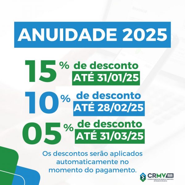 Boleto da anuidade já está disponível para emissão