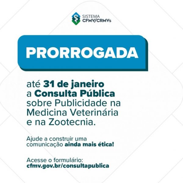 Consulta pública sobre publicidade em Medicina Veterinária e Zootecnia é prorrogada até 31 de janeiro