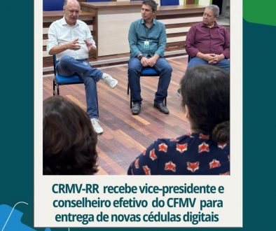 CRMV/RR recebe vice-presidente e conselheiro efetivo do CFMV para entrega de novas cédulas