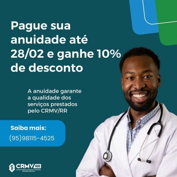 Pague sua anuidade até 28/02 e ganhe 10% de desconto